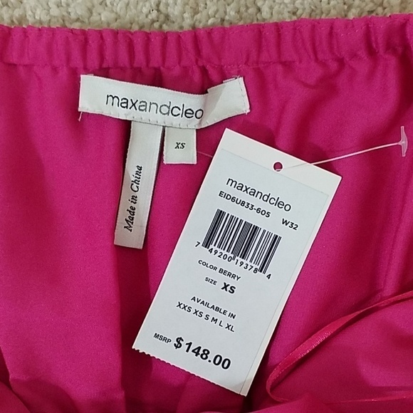 Max and Cleo~Size XS~Berry Pleated Dress NWT - Picture 11 of 11